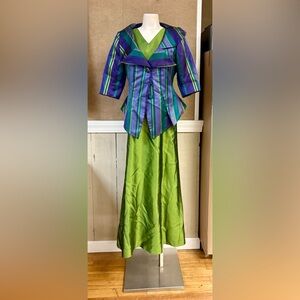 Funky 90s Mandana Silk Dress and Jacket Set